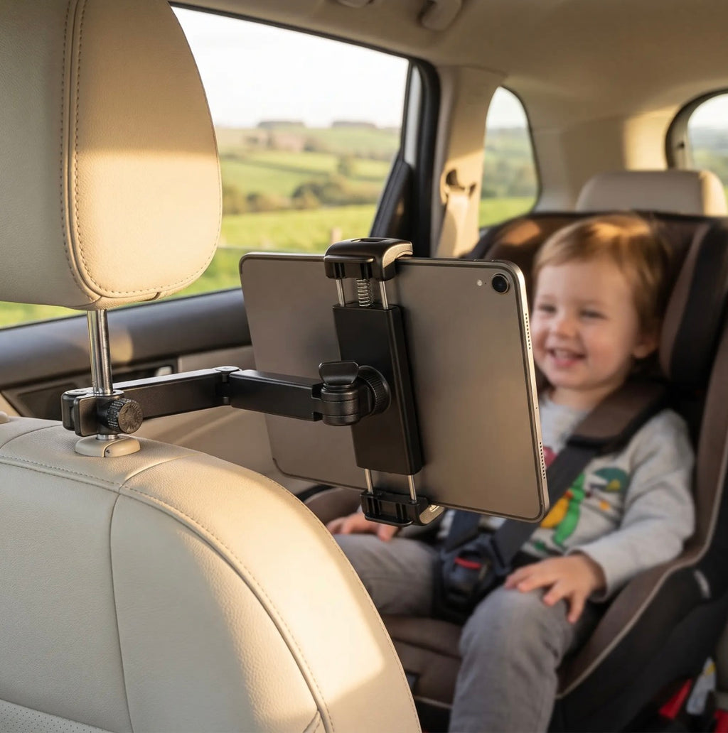 Roadly CarView headrest tablet holder in a car
